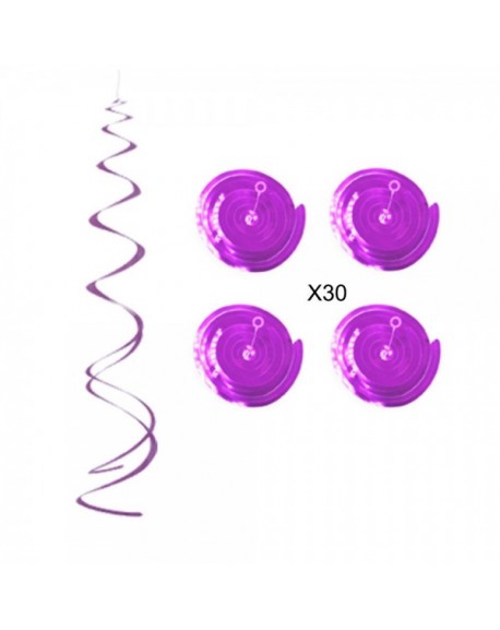 Hanging Swirl Purple Party Spiral Swirl Decorations Foil Dangling