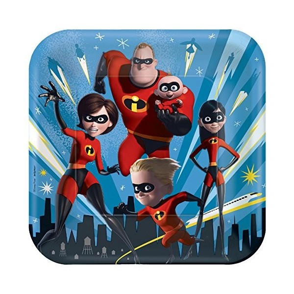 The Incredibles 2 Party Supplies Pack Serves 16: Dinner Plates ...