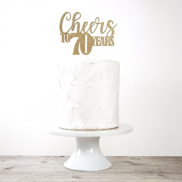 70th Birthday Cake Topper - Cheers to 70 years - Premium quality Made ...