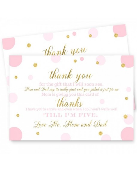 Pink and Gold Baby Shower Postcard Thank You Set of 15 (Cards Only ...