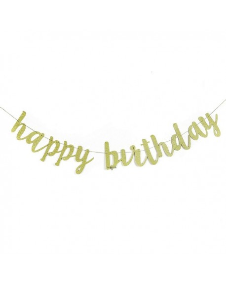 Happy Birthday Gold Glitter Banner - Chic Surprise Party - Birthday ...