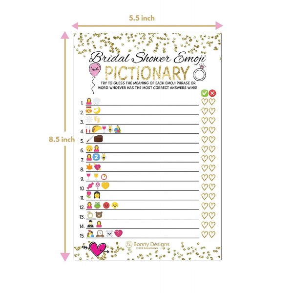 50 Emoji Pictionary Bridal Shower Prediction Games-Wedding Shower ...