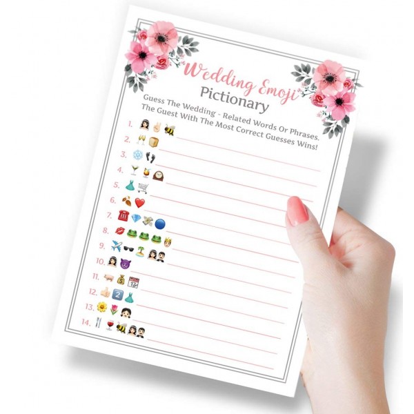 Bridal Shower Games Emoji Pictionary - Pack of 50 - Emoji Bachelorette ...