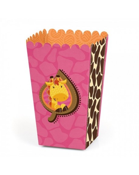 Giraffe Girl - Baby Shower Or Birthday Party Favor Popcorn Treat Boxes 