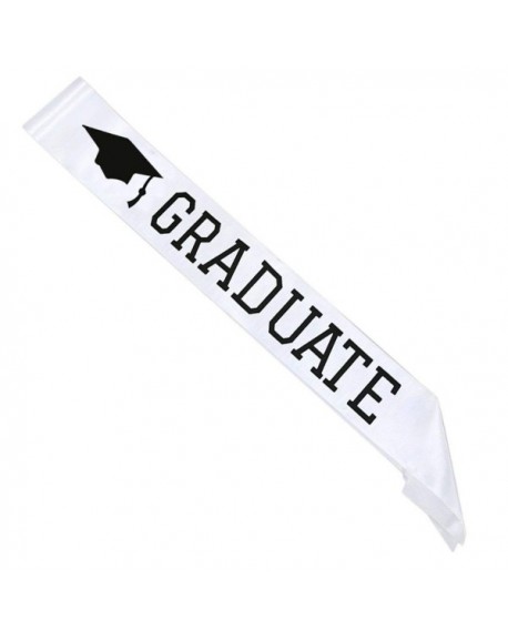 Graduate Sash - Graduation Sash - Graduation Party Supplies - White