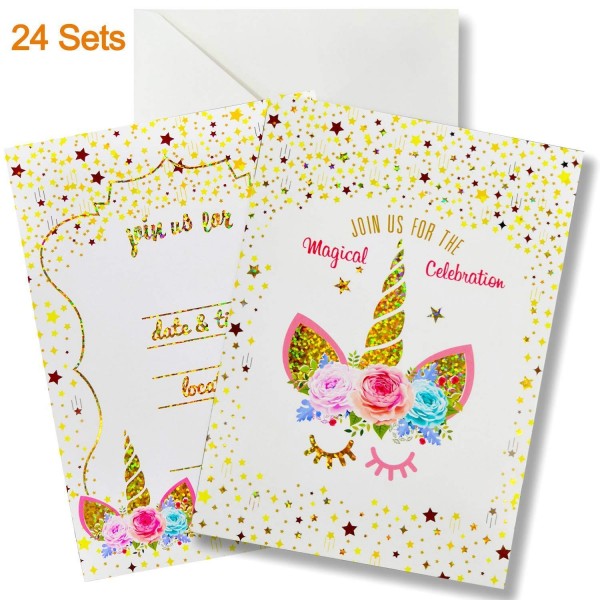 Glitter Invitations Envelopes Supplies Birthday