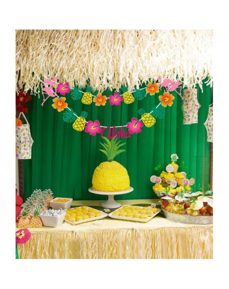 Hawaiian Luau Garland Ribbon Banners - Tropical Hibiscus Flowers ...