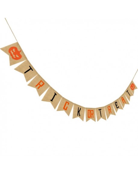 Trick Or Treat Banner Burlap - Trick Or Treat Halloween Banner ...