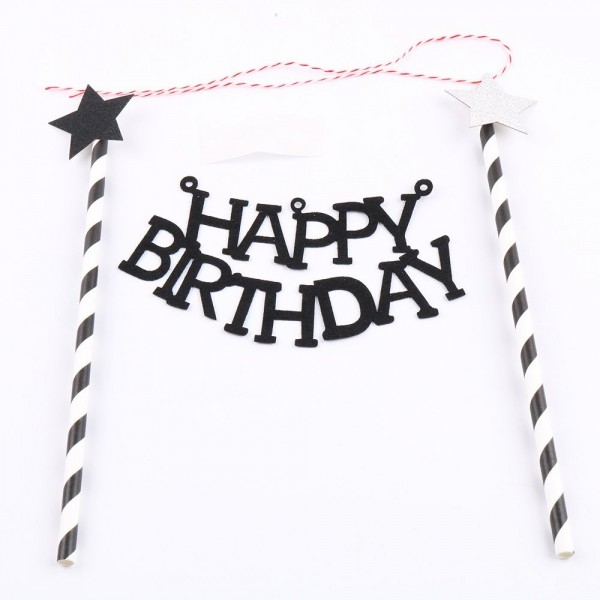 Mini Happy Birthday Banner Cake Topper-Party Cake Decoration Supplies ...