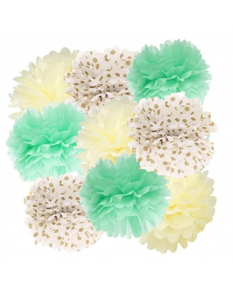 Bridal Shower Decorations Mint Cream Gold Birthday Decoration Tissue ...