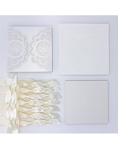 Wedding Invitations Cards - Laser Cut Invitations Kits 20 PCS Including ...