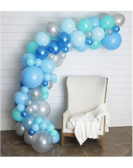 Balloon Arch & Garland Kit - 80 Blue - Silver & Tiffany - Sm to Xlarge ...