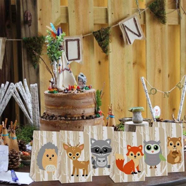 Woodland Creatures Favor Bags Baby Shower Candy Treat Gift Bags for ...