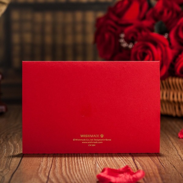 Laser Cut Red Wedding Invites Card Invitations with Envelopes Gold 3D ...