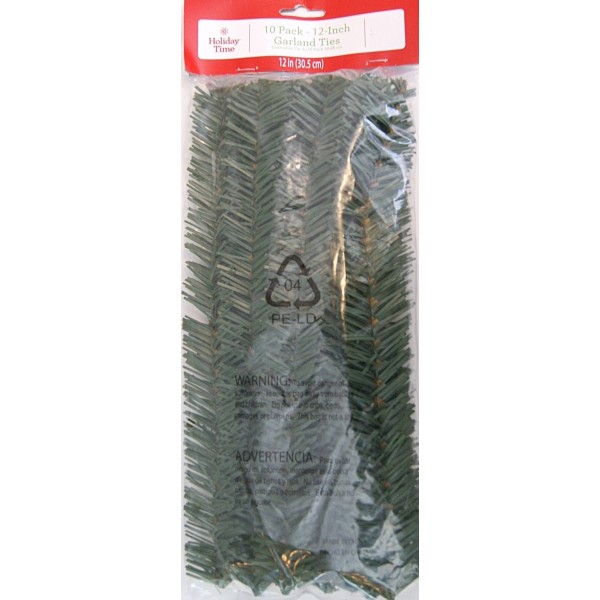 Christmas Garland Ties  10 pack (12" Length)  CA121DDELMH