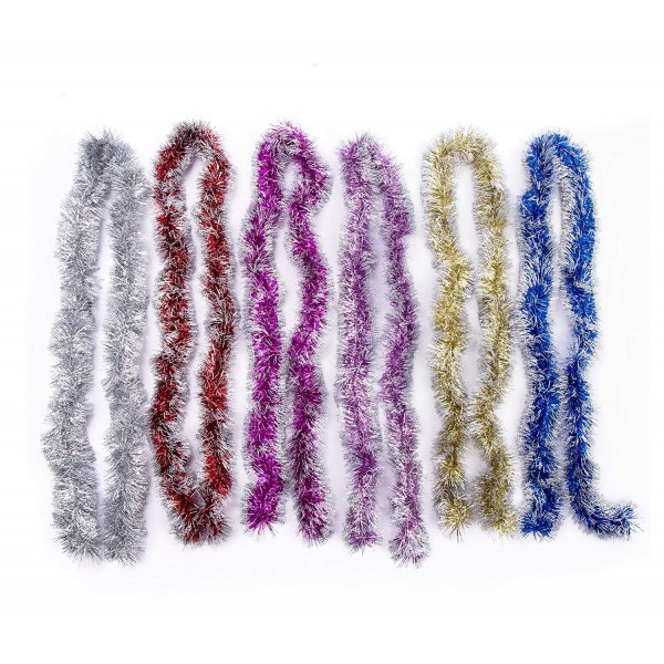 3 Pcs 6.6 Ft Christmas Tinsel Garland Snowy Tinsel Sparkly Classic ...