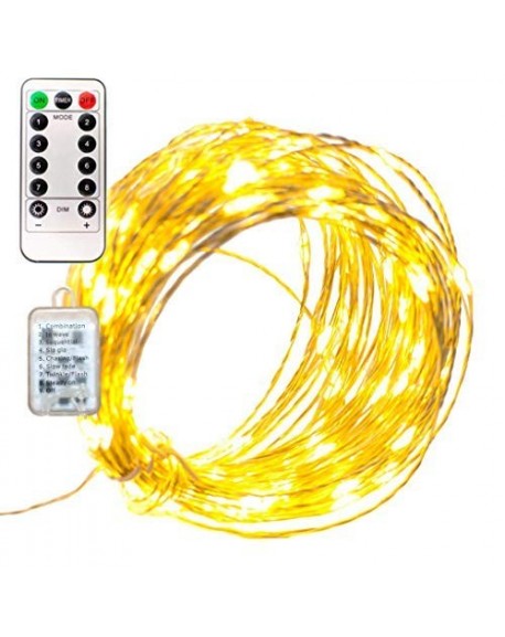 LED Fairy Lights 40FT Plug-in 120L Remote Control Operated 8 Function ...