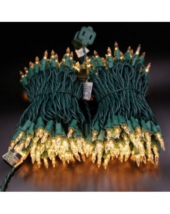UL 200 Christmas String Light 66 FT Patio Lights Green Wire Clear Bulbs ...