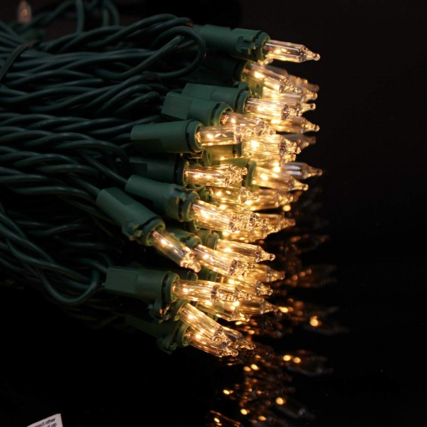 Ul 200 Christmas String Light 66 Ft Patio Lights Green Wire Clear Bulbs 