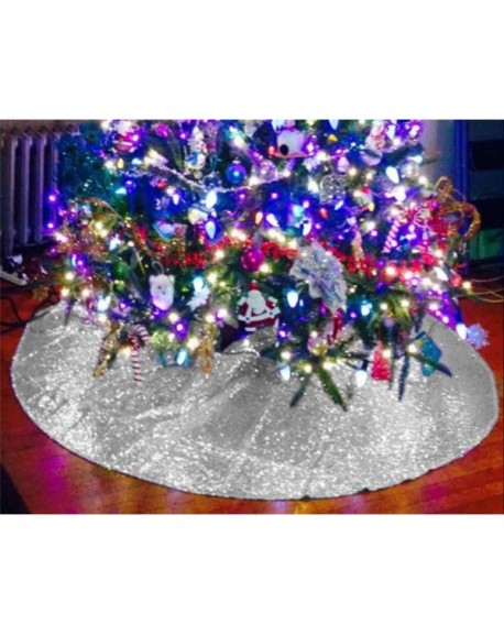 Tree Skirt 24 Inch Christmas Tree Skirt Silver Sequence Tree Skirt 