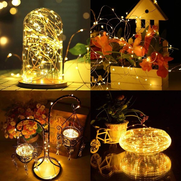 LED Fairy Lights Battery Operated - Flexible Copper Wire Twinkle Lights ...