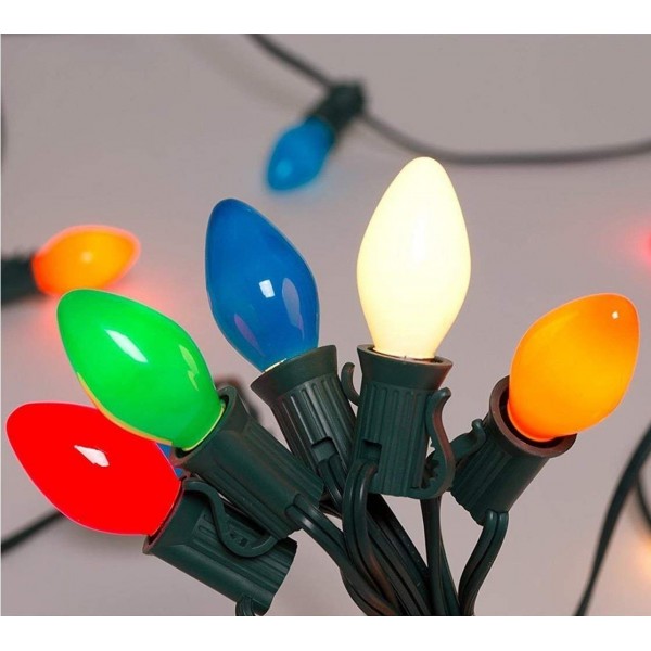 Christmas Lights(25FT) 5 Multi-Color Outdoor&Indoor Light for Holiday ...