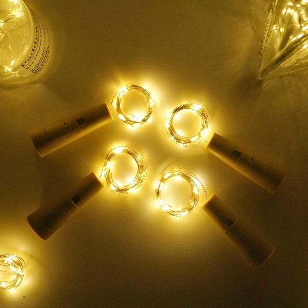 Wine Bottle Lights with Cork - 8 Pack Battery Operated 15 LED Cork ...
