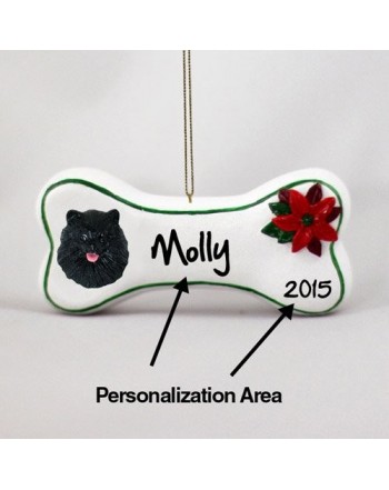 Pomeranian Personalizable Christmas Ornament Black