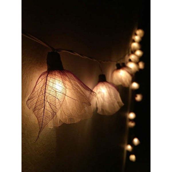 String Lights 20 White Romantic Carnation Flower Fairy String Lights ...