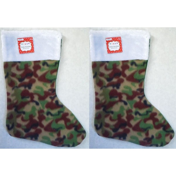 Regent Christmas Stocking Camouflage Fleece