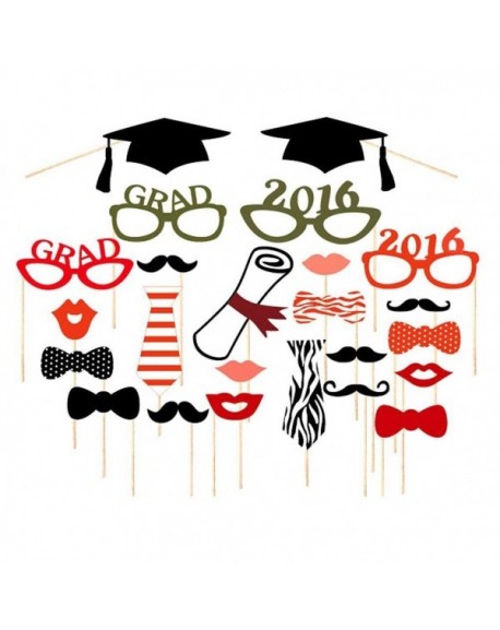 24pcs Graduation Party Photo Booth Props on Sticks DIY Kit - CU12GRP71U5