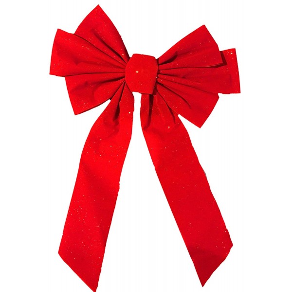 Christmas Holiday Large Red Velvet Bow With Glitter 20