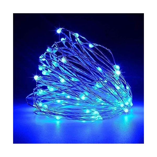 Blue Twinkle Lights Plug In-33ft 100Leds Twinkle Fairy Lights Remote ...