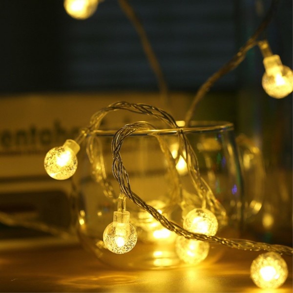 LED Crystal String Lights-Globe Fairy Bubble Lights with 100 LED 33 ft ...