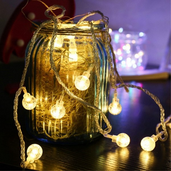 LED Crystal String Lights-Globe Fairy Bubble Lights with 100 LED 33 ft ...
