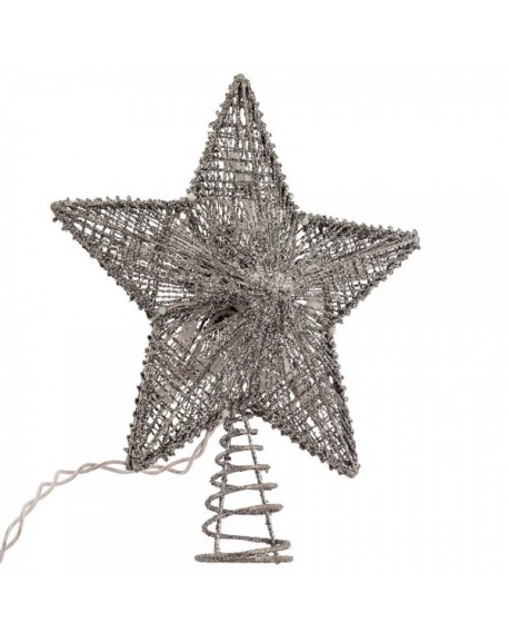 10-Inch Silver Star Treetop with 10 Mini UL Lights - CU11DBKGJIP