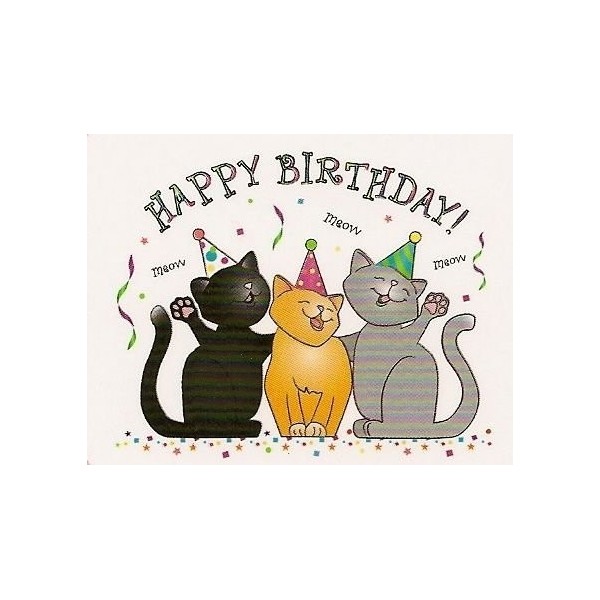 Happy Birthday Cats ~ Edible Cake Topper - CB119IT5ZAP