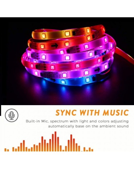 Led Strip Lights Music Sync - 32.8ft/10m Dream Color LED Light Built-in ...