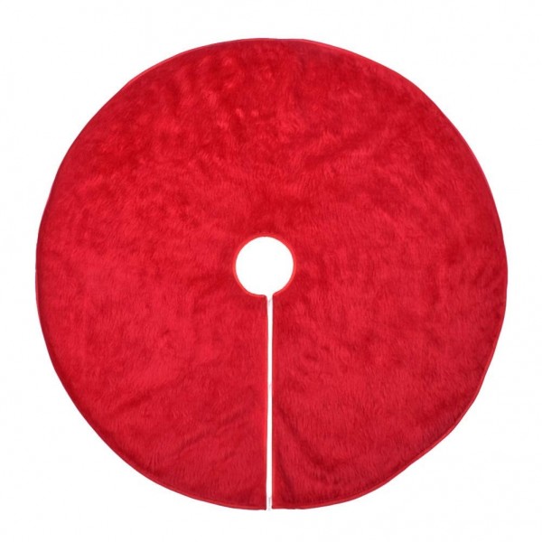 36 Inches Red Plush Christmas Tree Skirt Holiday Christmas Decorations ...