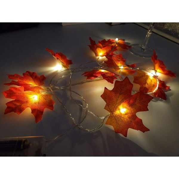 30 Led Maple Leaf String Lights Battery Lighting 9.8ft Decorations Fall 