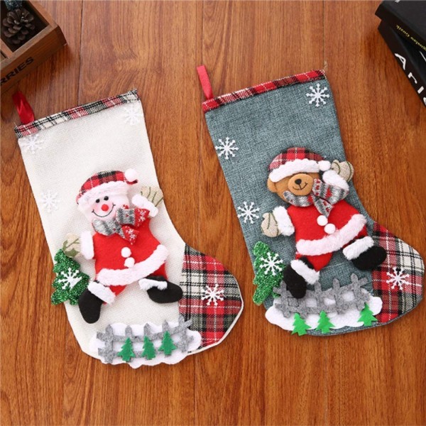 Cute Christmas Stocking - 4PCS Santa Snowman Reindeer Bear Xmas ...