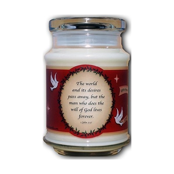 Apple Scented Soy Candle - 12 Oz Glass Jar with Lid - 70 Hour Burn ...