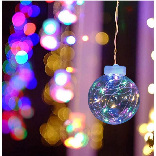200 led Indoor Decorations Curtain String Lights with 8cm Wishing Ball ...