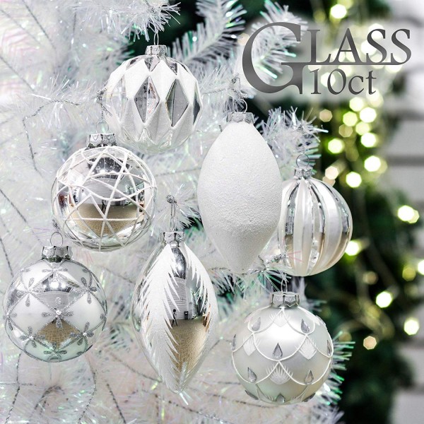 white christmas glass ornaments