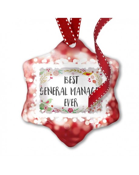 Christmas Ornament Happy Floral Border General Manager - red - CW12NRWD667