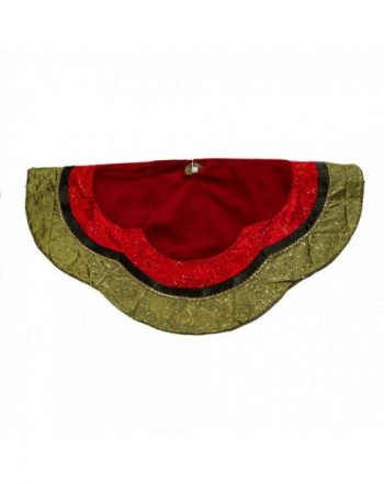 Velvet and Silk Gold/Green/Red Scalloped Embroidered Sequin Treeskirt ...