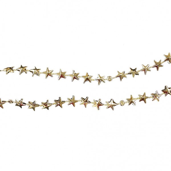 Miniature Tree Garland Gold Stars 9 FT Length - CS11JO65APH