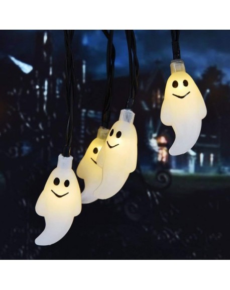 Solar LED String Light Halloween Decorations Lights - 30 LED Warm White ...