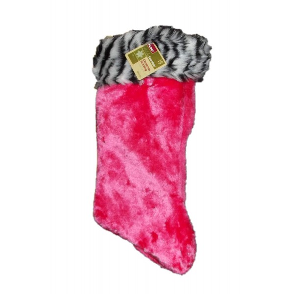 Christmas Zebra Print Trim Stocking