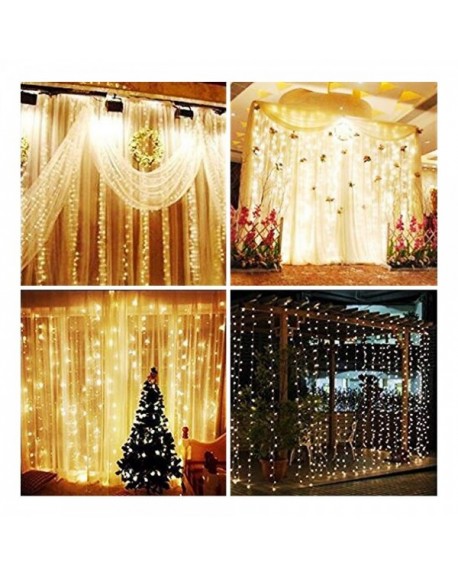 LED Window Curtain Icicle Lights - 594 LEDs - 19.7ft x 9.8ft - 8 Modes ...